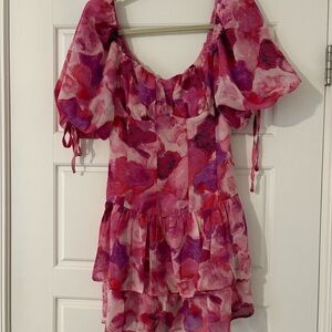 Pink and Purple Patterned Dress